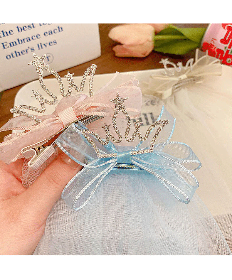 Gauze Crown Barrettes Children's Hair Accessories