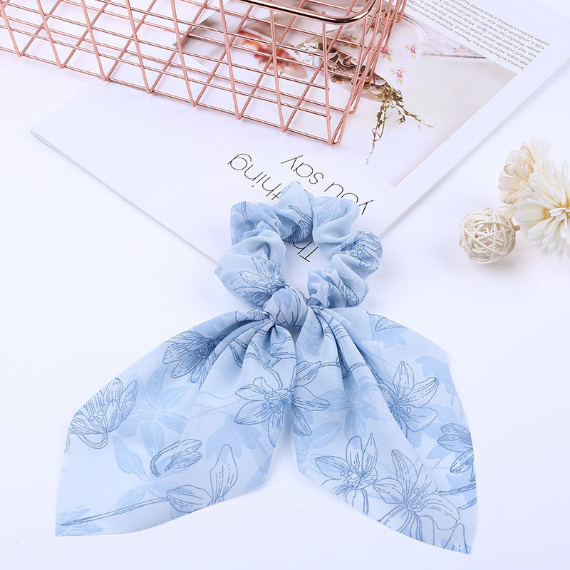 Pearl Pendant Large Intestine Scrunchies Hair Knot Knotted Big Bow Hair Rope