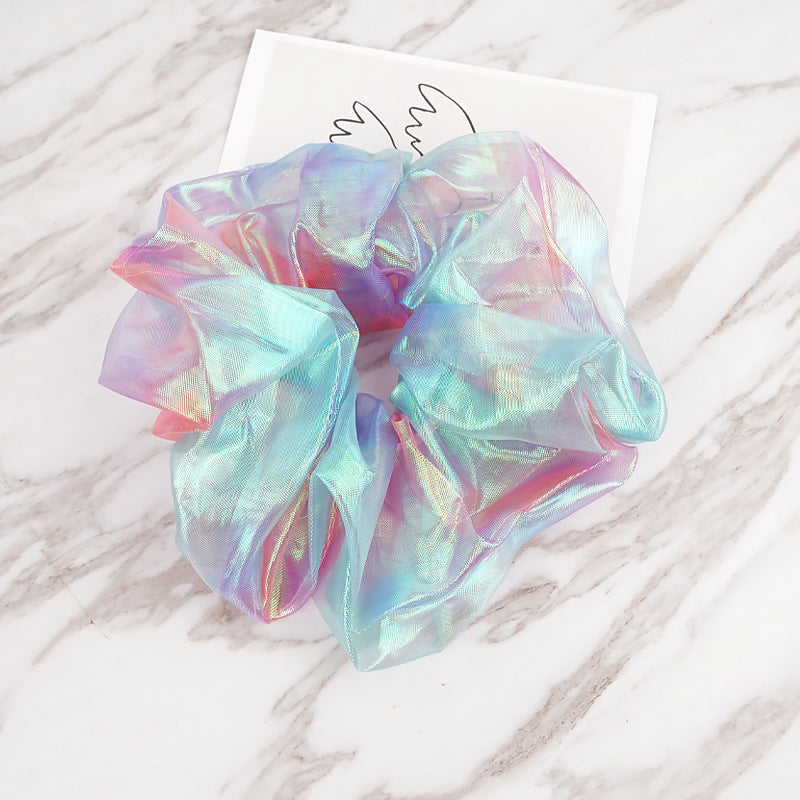 Pig Large Intestine Hair Ring European And American Mesh Colorful Mixed Color