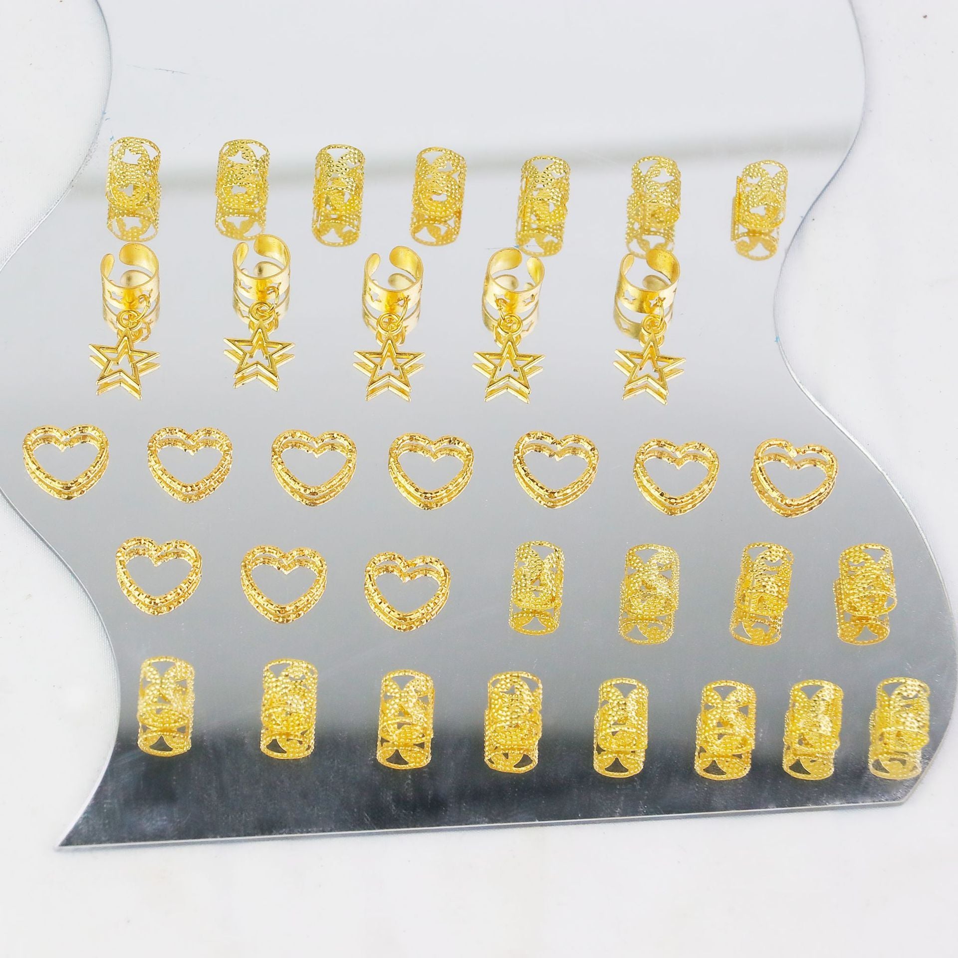 Gold Plated XINGX Pendant Connecting Heart Hair Ring