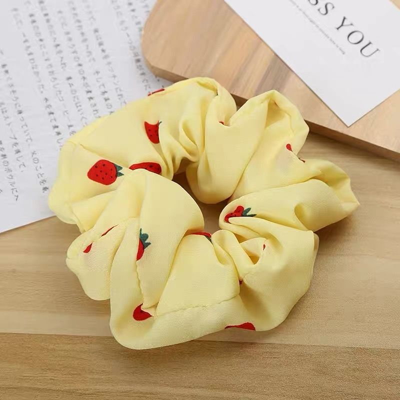 Korean Fruit Pig Large Intestine Hair Ring Organza Cute Japanese Rubber Band Female Tie