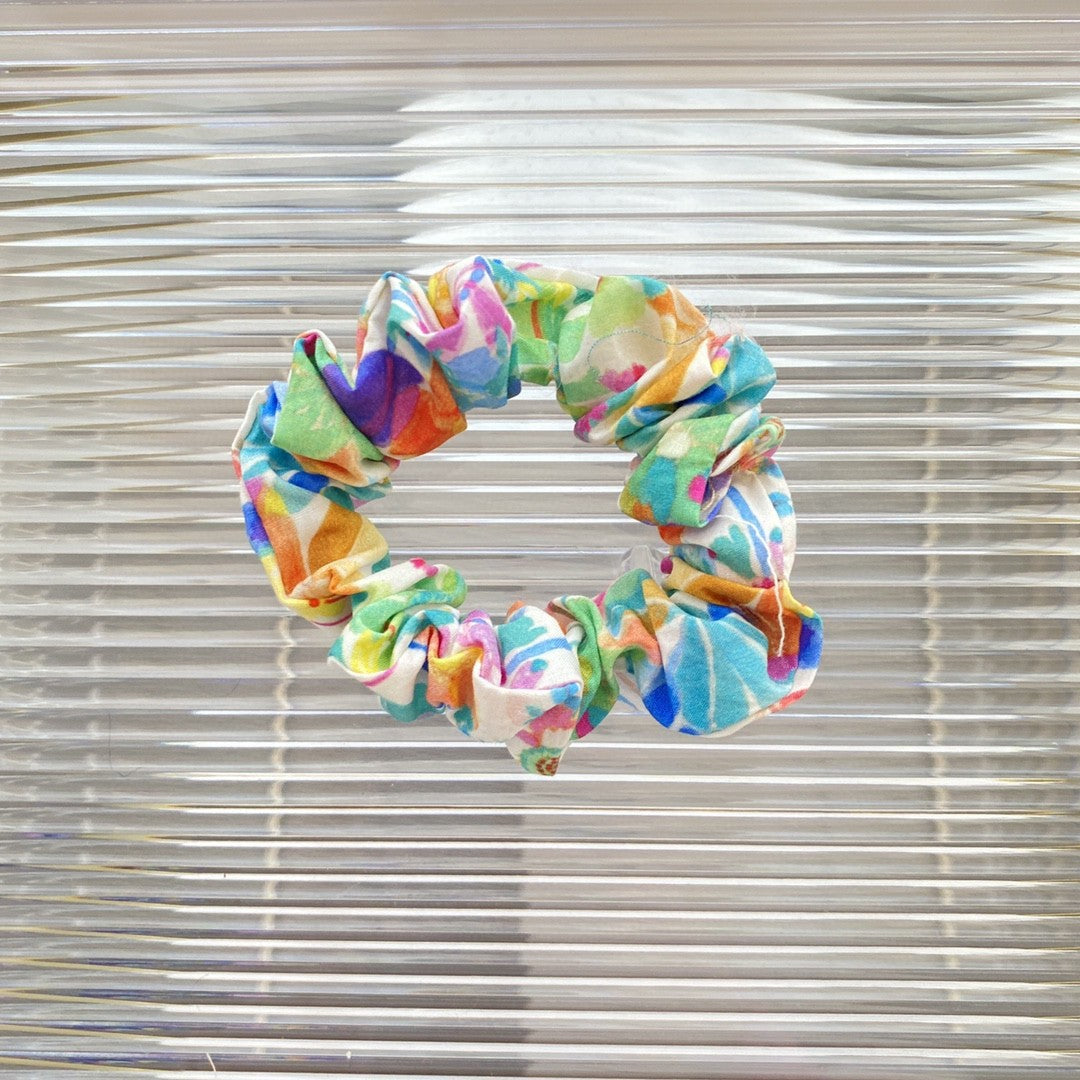 Women's Watercolor Floral Print Hair Ring