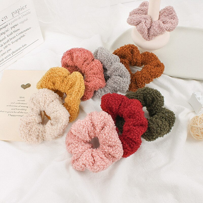 Korean new candy color high elastic cashmere hair ring
