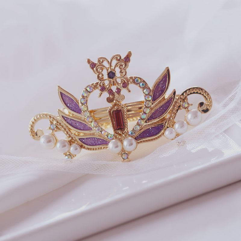 Fairy Tale Crown Hair Accessories Love Crown Wings Pearl Top Clip