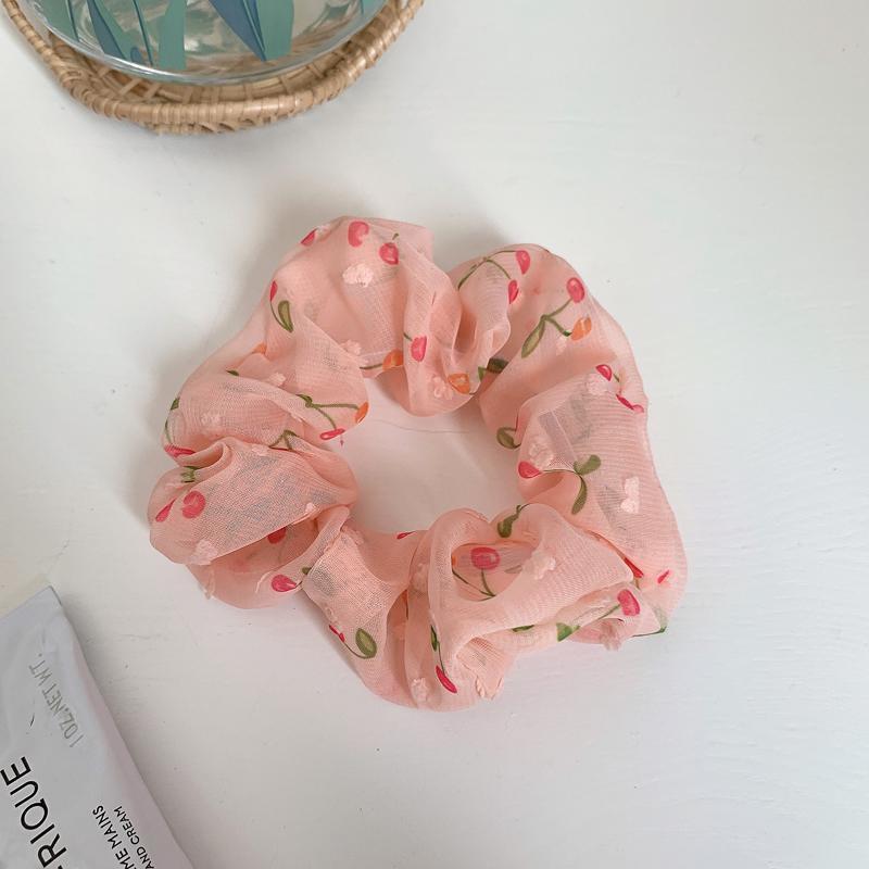 Korean Fruit Pig Large Intestine Hair Ring Organza Cute Japanese Rubber Band Female Tie