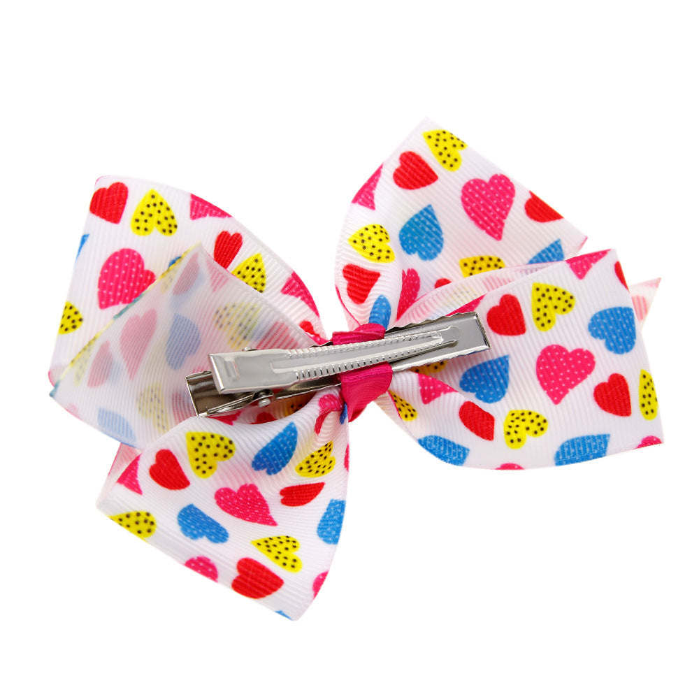 Fashion Children's Heart Bow Hair Clip Set