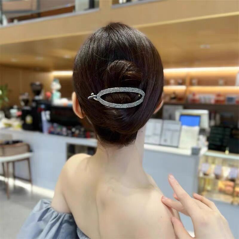 Best Sparkling Delicate Round Curved Hair Buckle Clip