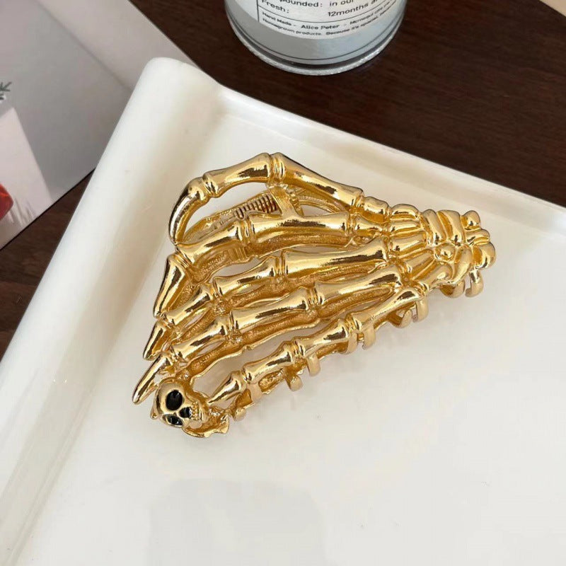 Skull Claw Metal Barrettes Female Autumn Special-interest Design Back Head Updo Hair Claw