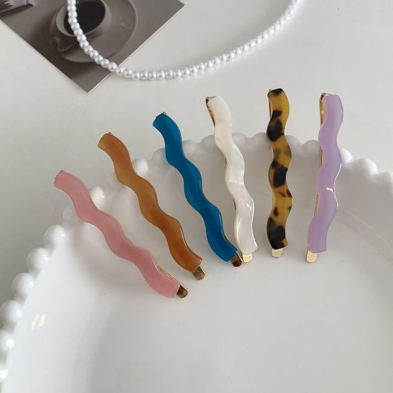 French Simple Vintage Resin Wave Hair Clip Acrylic
