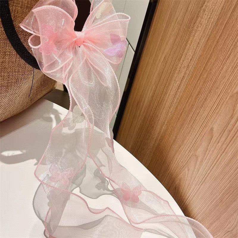Female Sweet Desire Mesh Bow Hair Clip