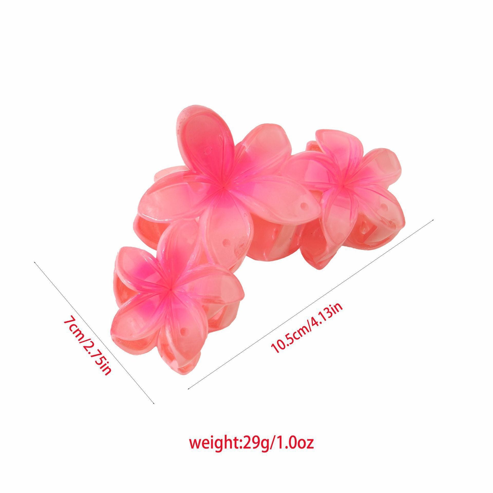 Three Flowers Plumeria Rubra Large Hair Clip Female