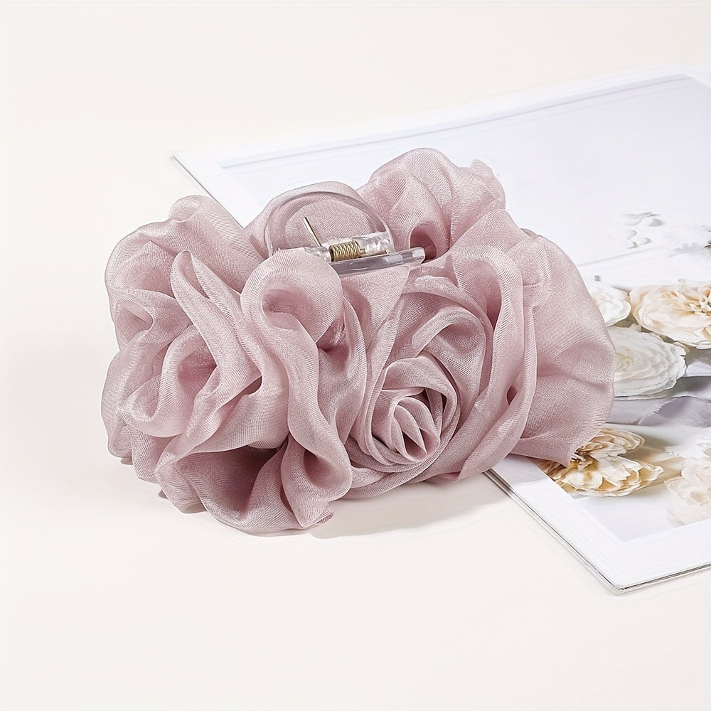Chiffon Bow Barrettes Back Head Updo Hair Claw