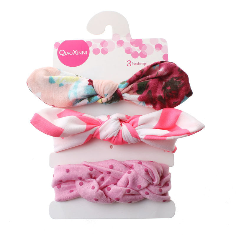Exclusive For Cross-border Baby Rabbit Ear Hair Ring Headband Set Children Headwear