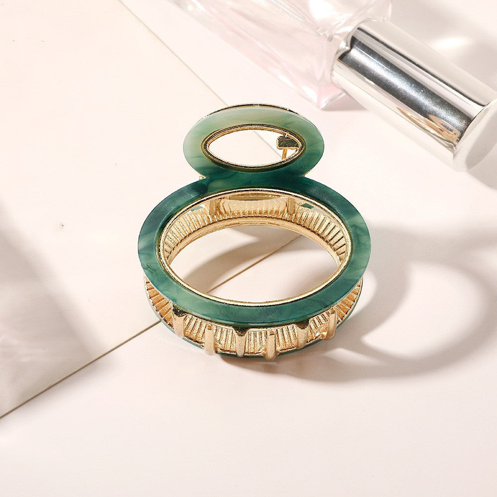 Hair Accessories Alloy Acetate Hairpin Graceful Geometric Back Head Updo Hair Claw Hollow Shark Clip
