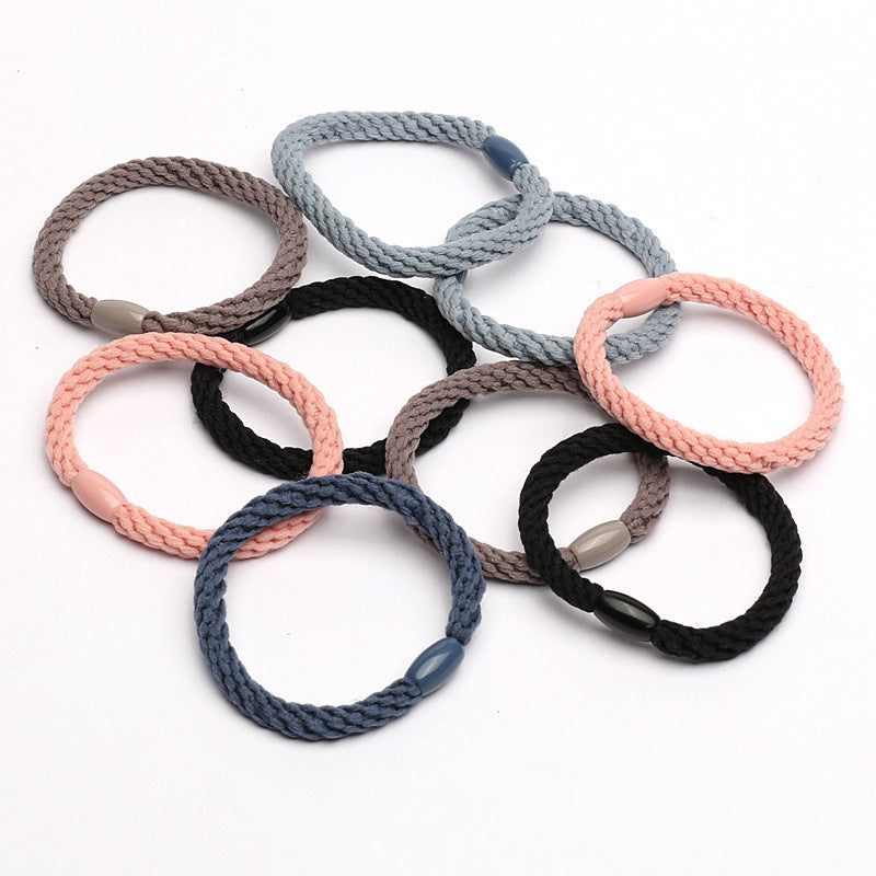 Woven High Elastic Women's Color Rubber Hair Ring
