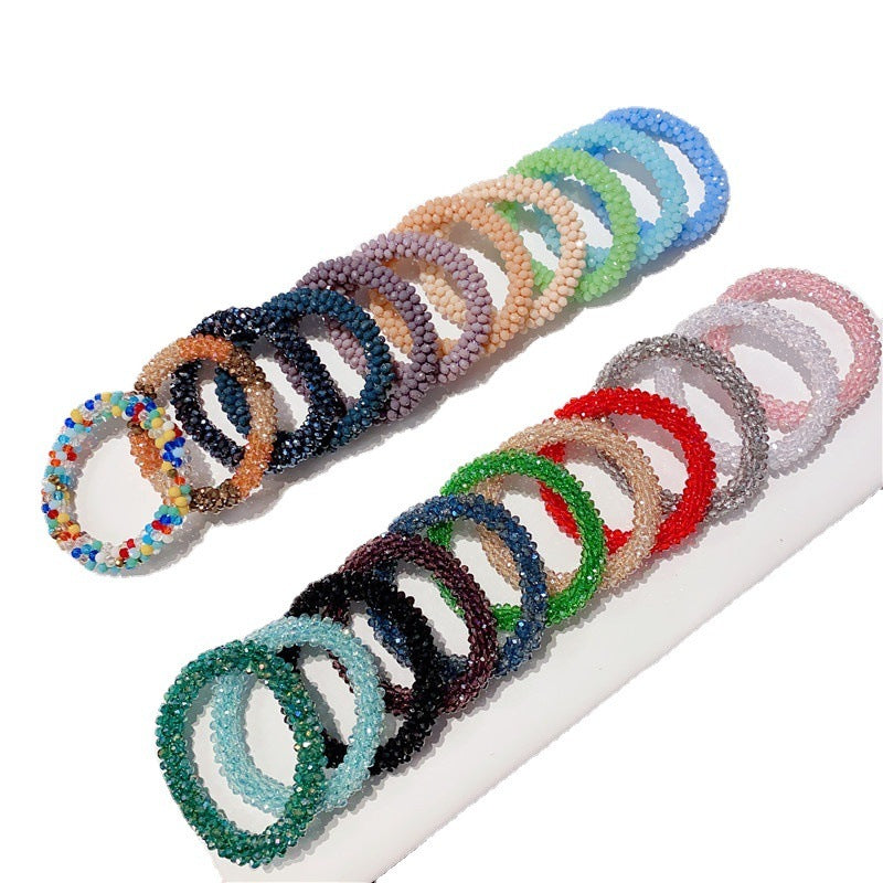 Crystal Color Elastic Rubber Band Hair Ring Ponytail Simple