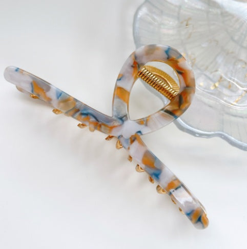 Large Acetate Grab Back Of Head Metal Hair Clip