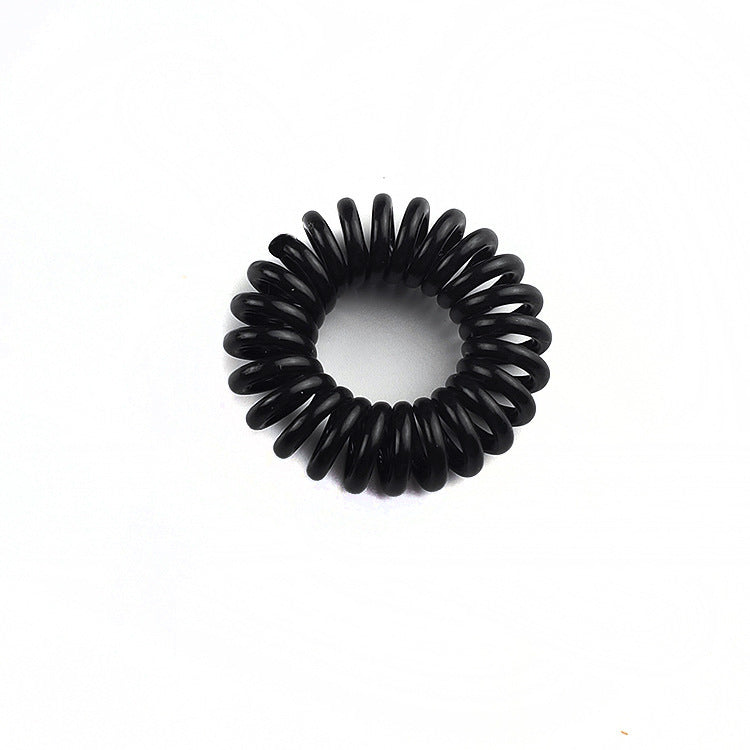 Women's Fashion Simple Black Telephone Line Hair Ring