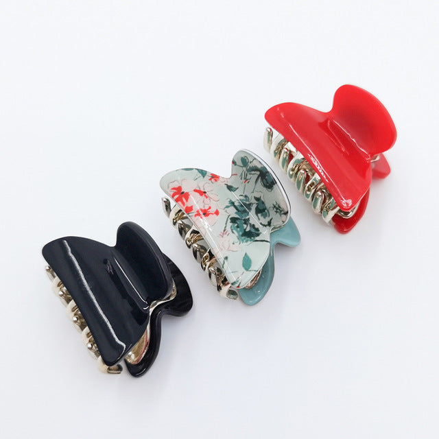 Women's Fashion Personalized Acrylic Printing Barrettes