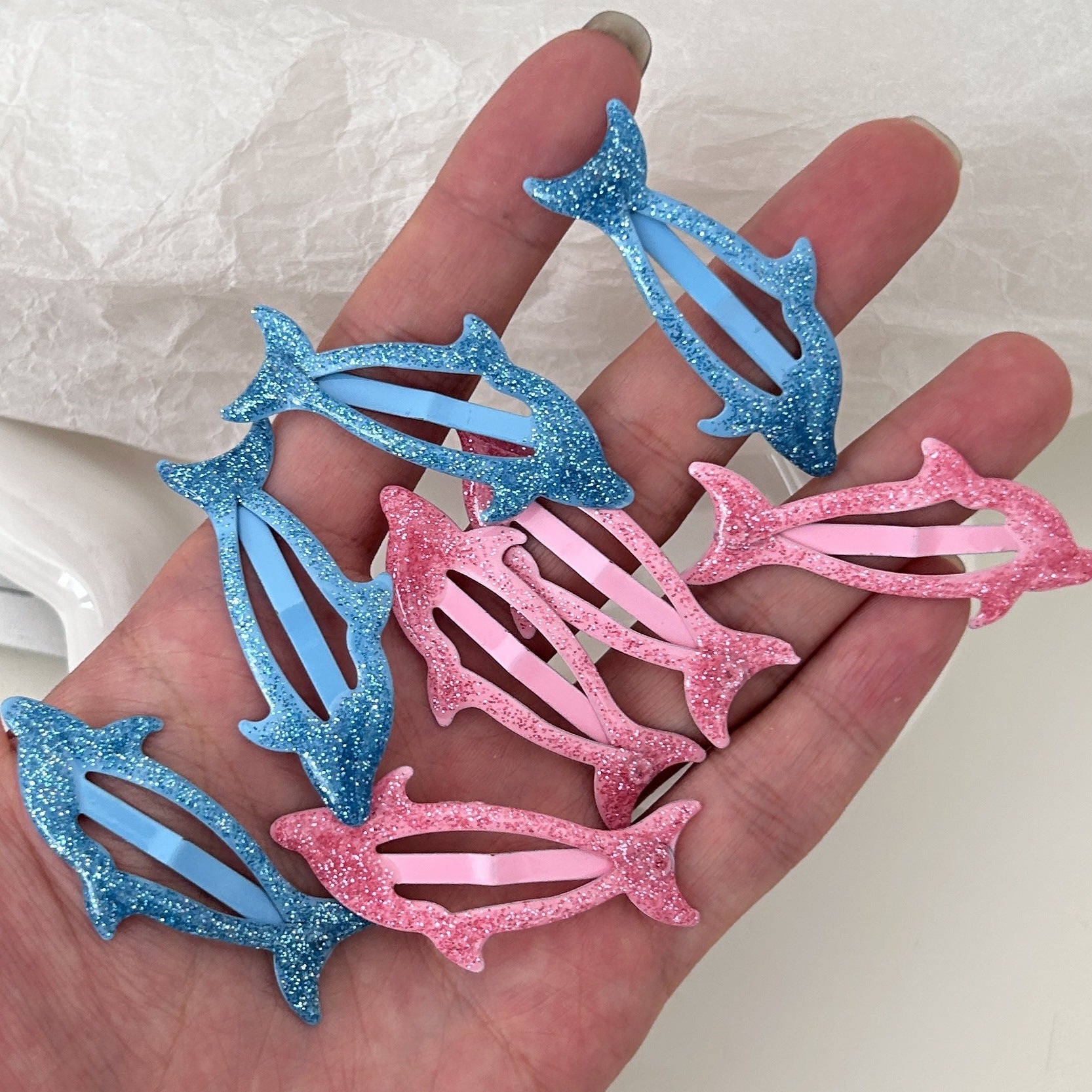 Oil Dripping Dolphin BB Clip Ins Simple Girl Heart Romantic Barrettes