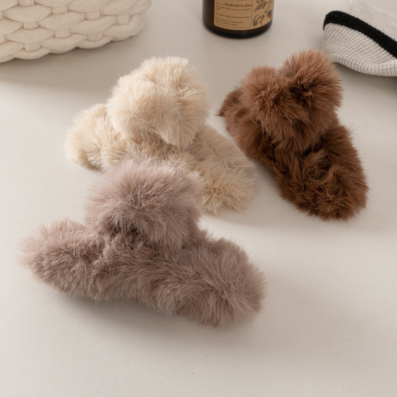 Fashion Simple Temperament Plush Hair Clip