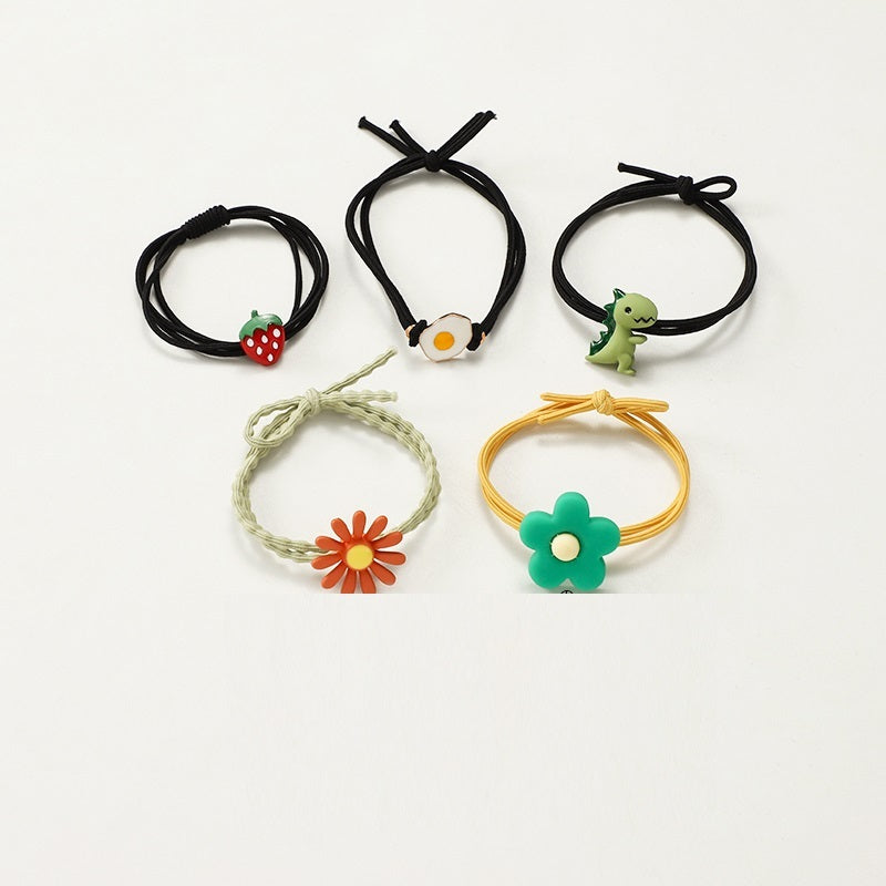 Cute Soft Rubber Cartoon Hair Band Little Girl Hair Elastic Band Hair RopeHair Ring