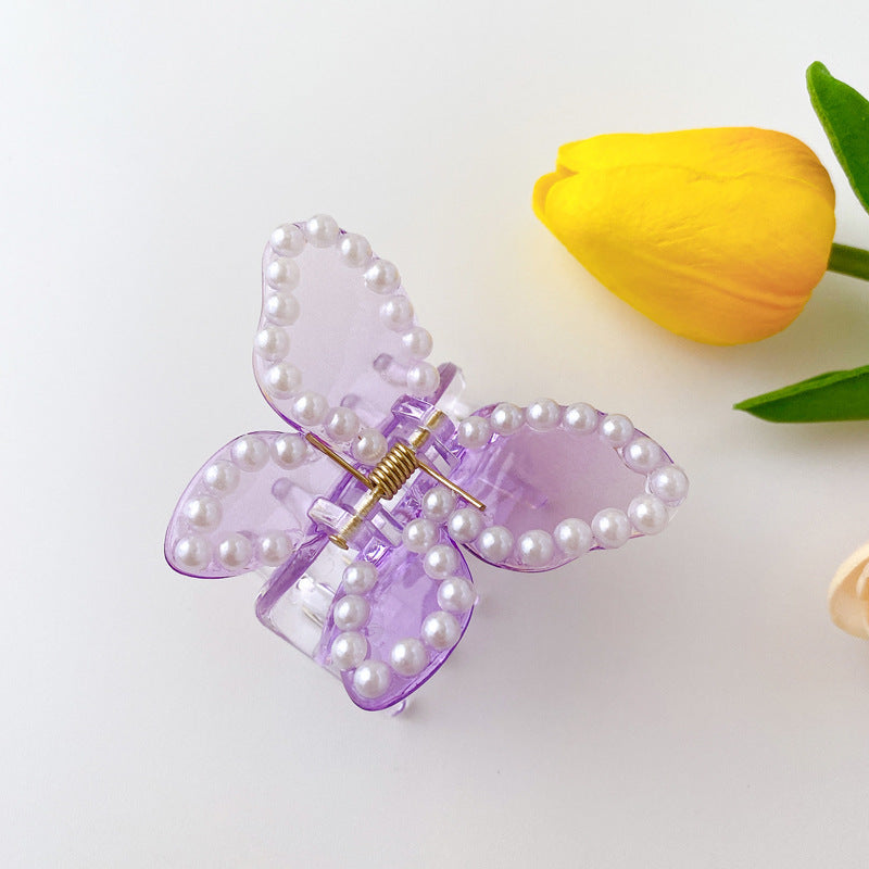 Medium Butterfly Shape Pearl Fancy Pearl Jelly Palette Hair Clip