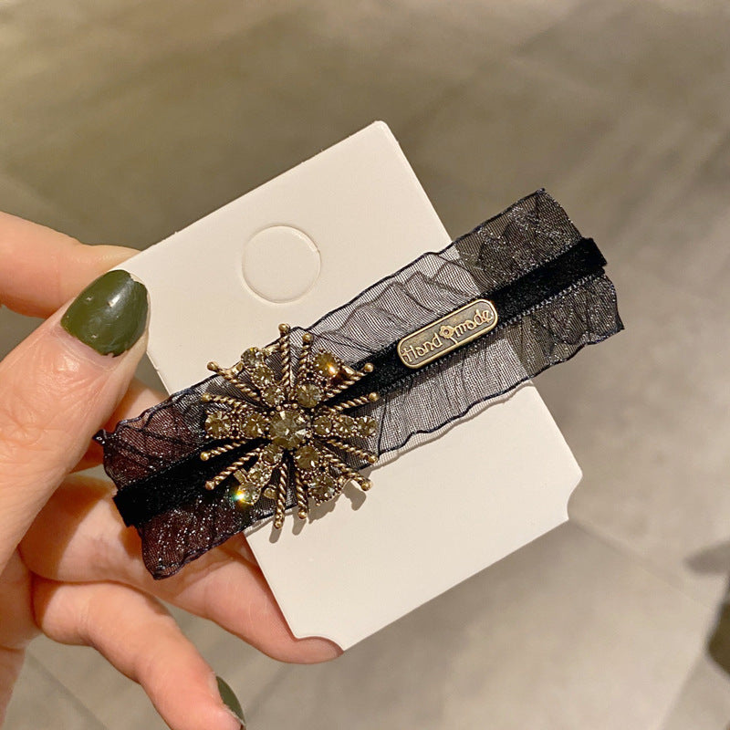 Same Paragraph Lace Czech Diamond Snowflake Broken Hair Clip Bangs Clip Word Clip