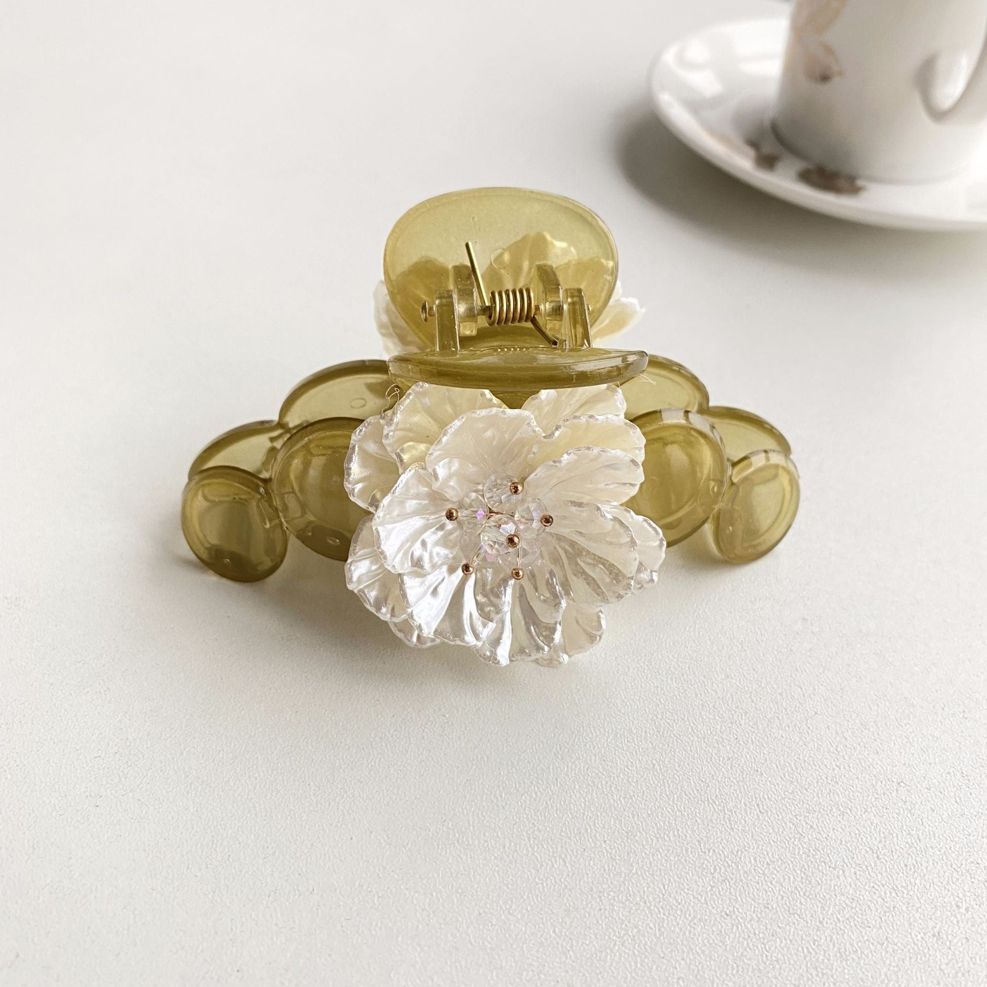 Summer Camellia Barrettes Flower Back Head Head Clip