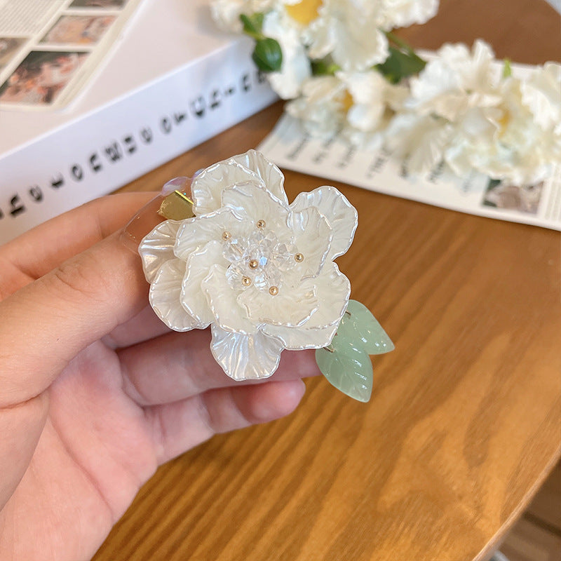 Summer Camellia Barrettes Flower Back Head Head Clip