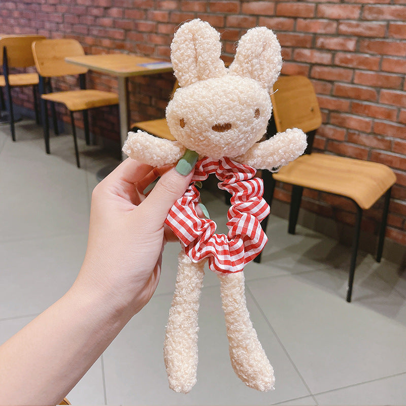 Simple And Cute Bear Plush Large Intestine Hair Ring