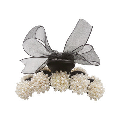 Best Korean Pearl Bow Hair Accessories Autumn Hair Grabbing Clip Hair Claw