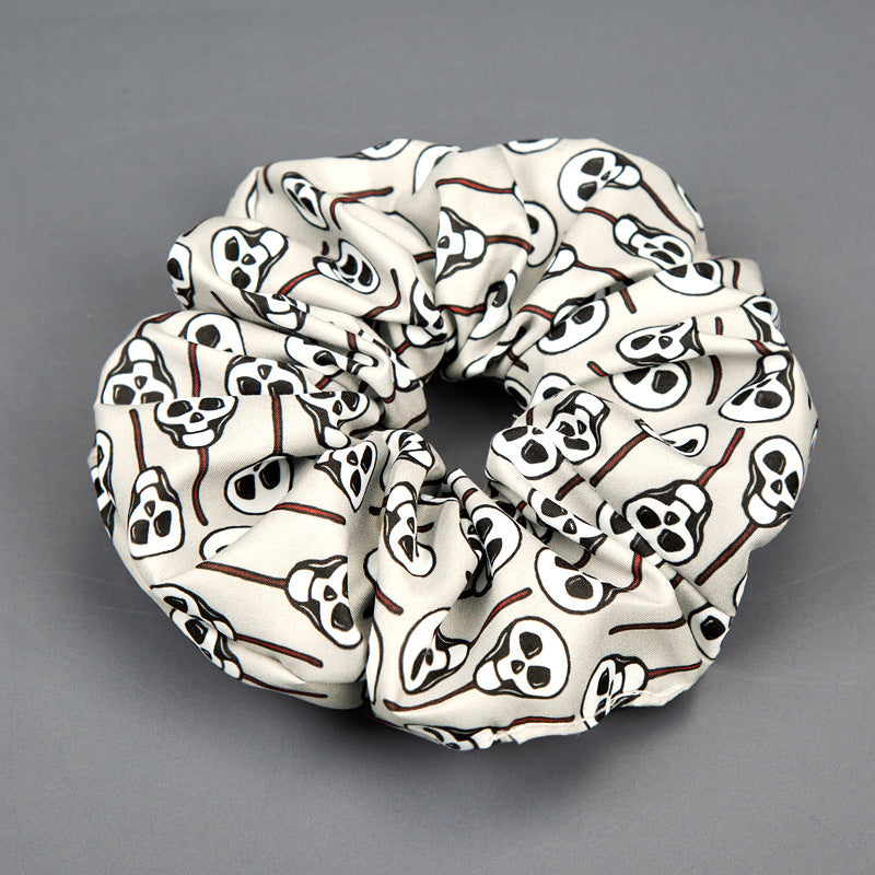 Halloween Series Cartoon Printed Wide-brimmed Pleated Hair Ring