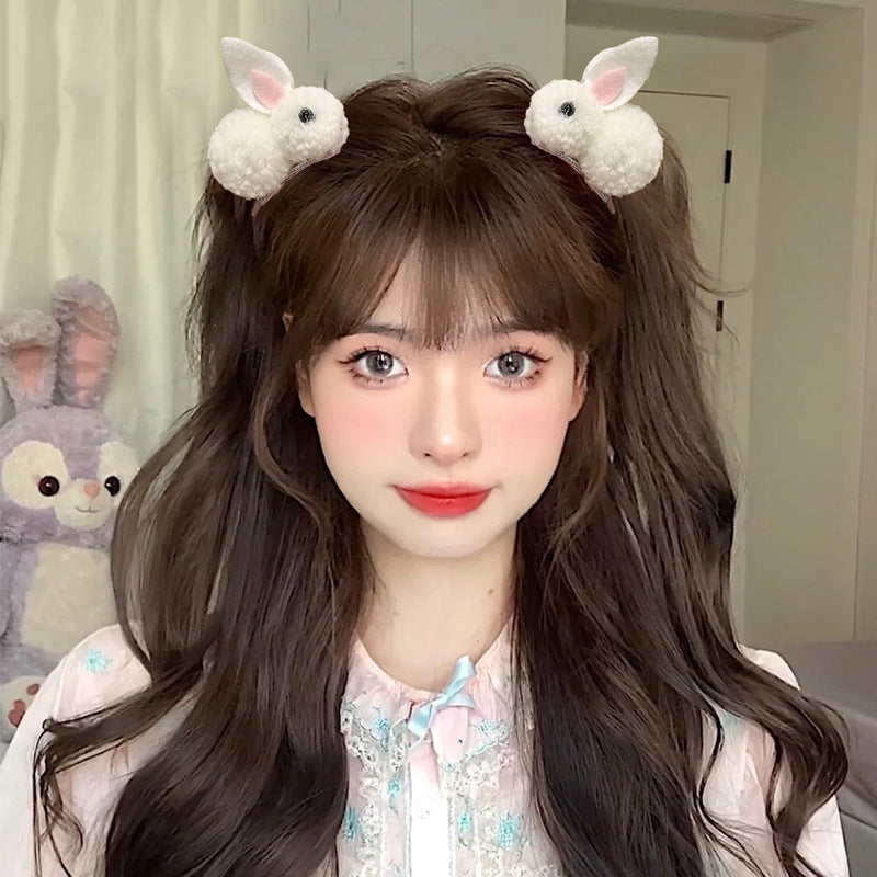 Cute Bunny Three-dimensional Barrettes Children's Plush Clip