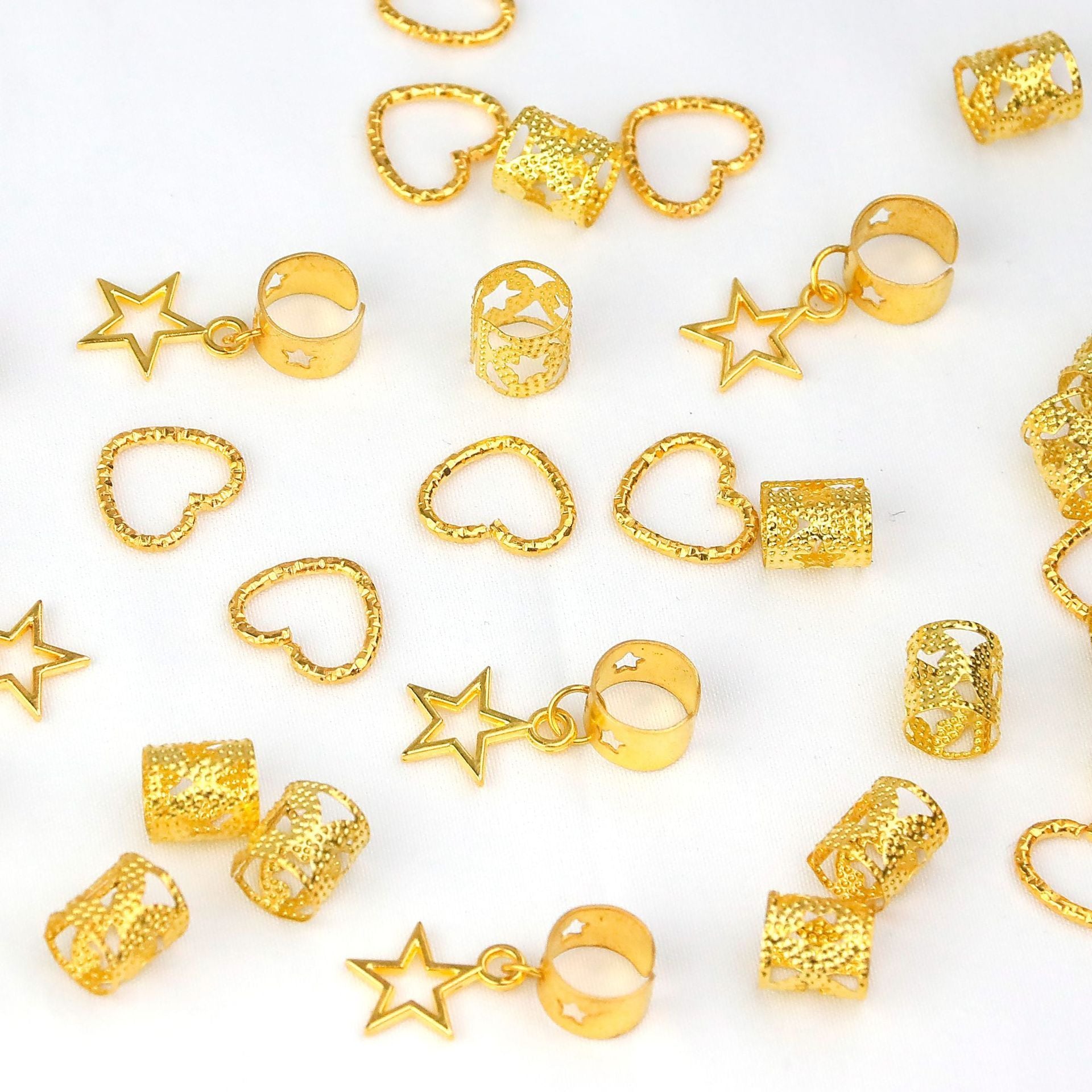 Gold Plated XINGX Pendant Connecting Heart Hair Ring