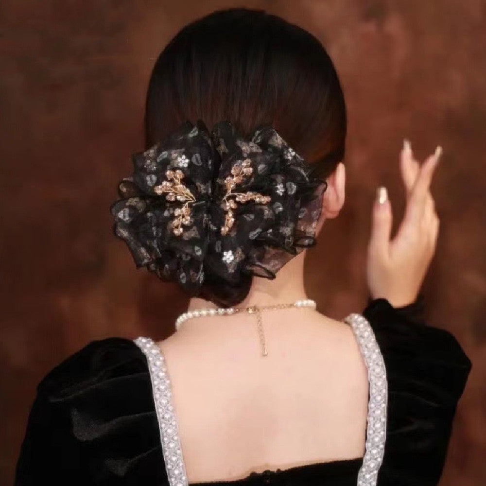 New Women's Fashion Fabric Hair Ring Grab Clip Gripping Clip