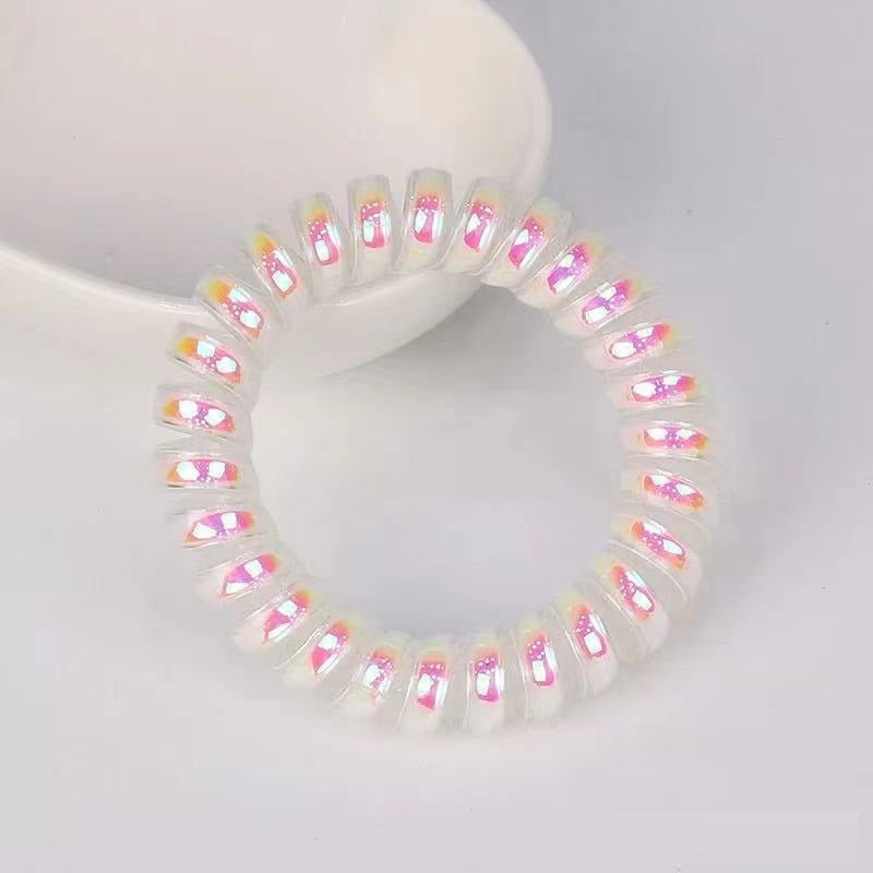Fantasy Laser Mermaid Head Rope Internet Celebrity Large Highly Elastic Hair Rope Ins Girl Phone Line Hair Ring Rubber Band
