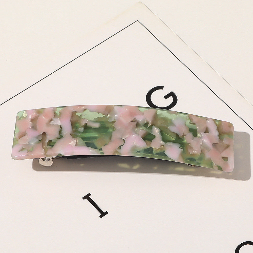 Retro Square Shape Grabbing  Acetate Sheet Spring Chuck Hair Clip