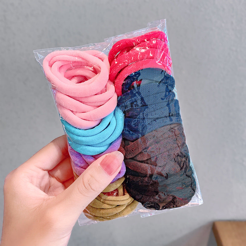 Candy Color Basic Hair Rope Hair Accessories Towel Hair Ring Combination Suit Simple All-match Rubber Band Headdress For Hair Ties