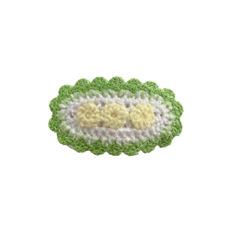 Versatile Knitted Yarn Sweet Flower Hair Clip