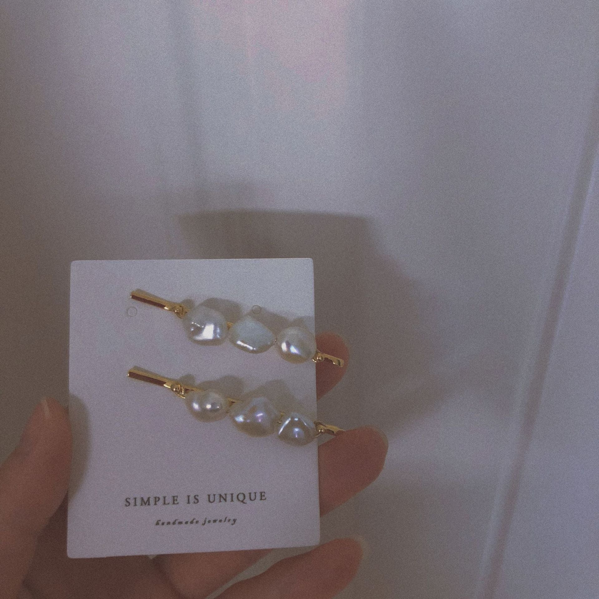 Handmade Natural Fresh Water Baroque Pearl Barrettes
