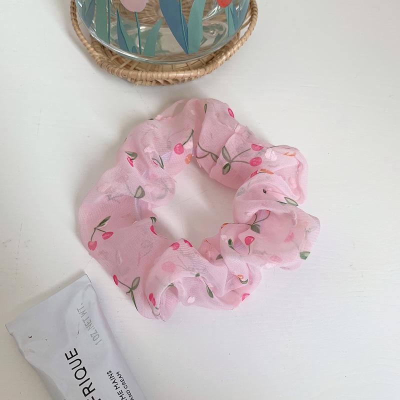 Korean Fruit Pig Large Intestine Hair Ring Organza Cute Japanese Rubber Band Female Tie