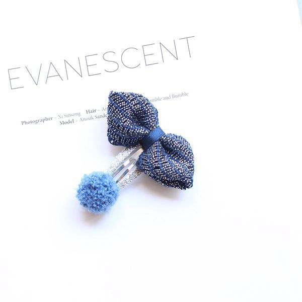 Children's Parent-child Hair Ball Cotton And Linen Bow Hairpin Princess BB Clip