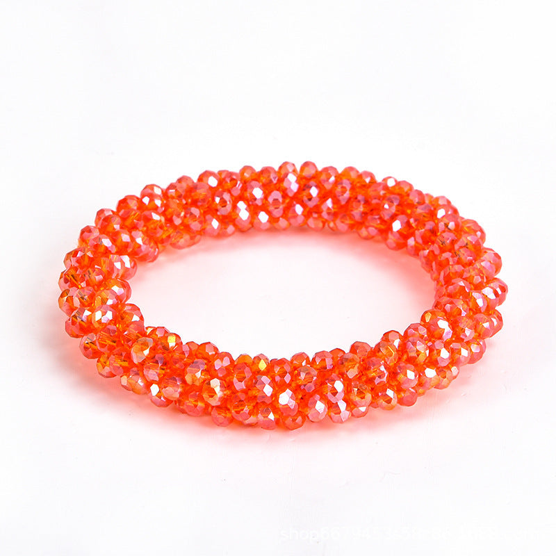 Crystal Color Elastic Rubber Band Hair Ring Ponytail Simple