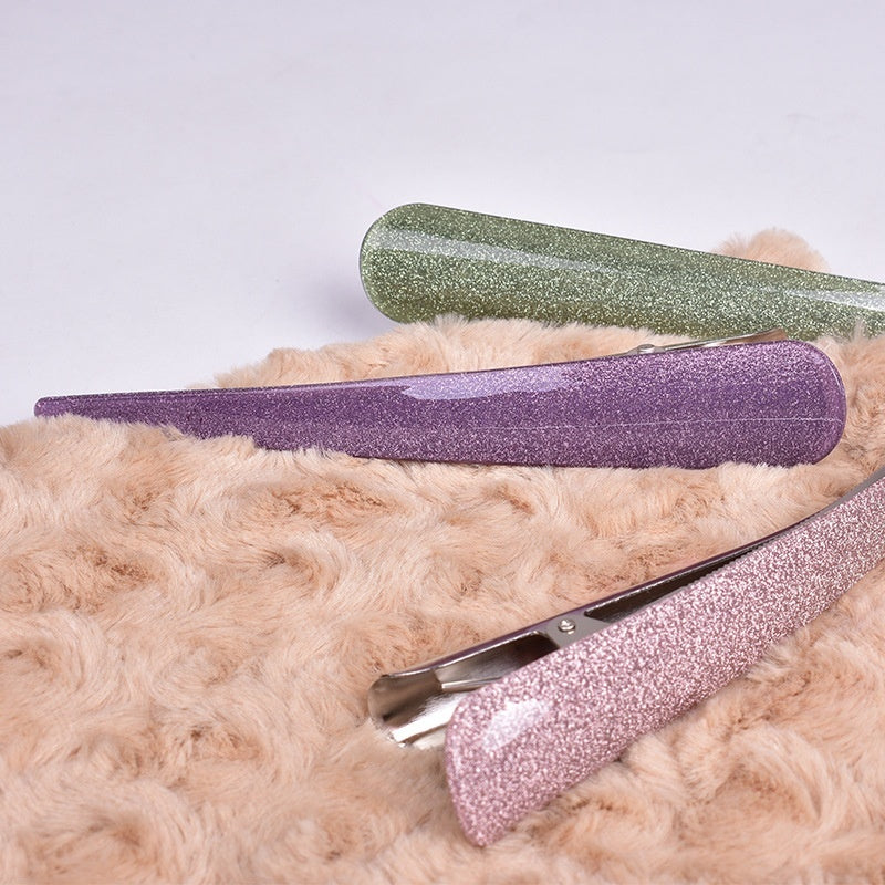 Glittering Powder Glossy Barrettes Lengthened Ox Horn Hairclip
