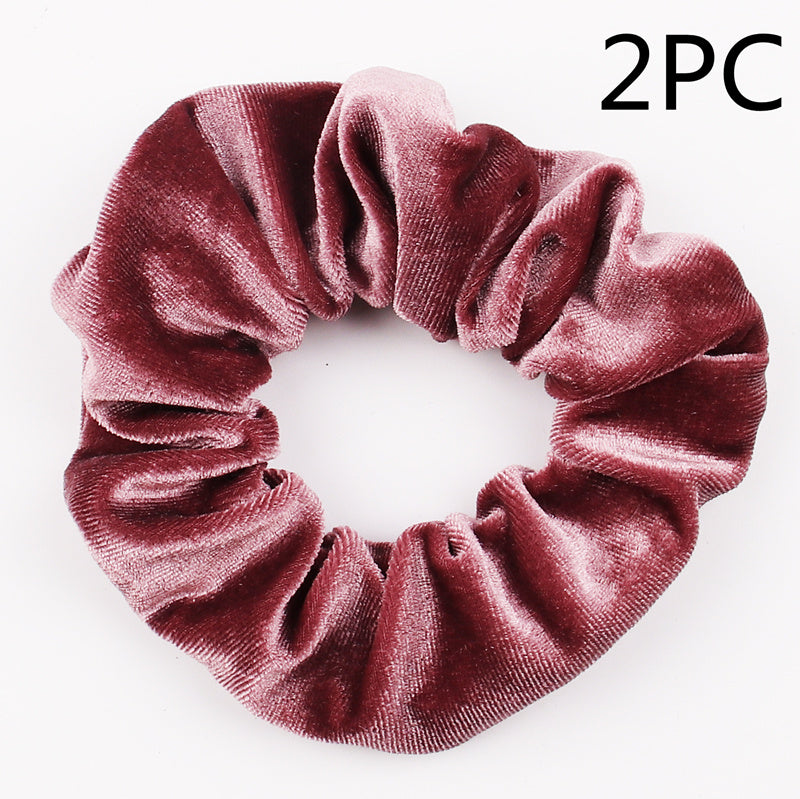 Fashion New Velvet Tencel Pocket wallet Hair Scrunchies Retro Zipper Large Intestine Elastic Hair Band