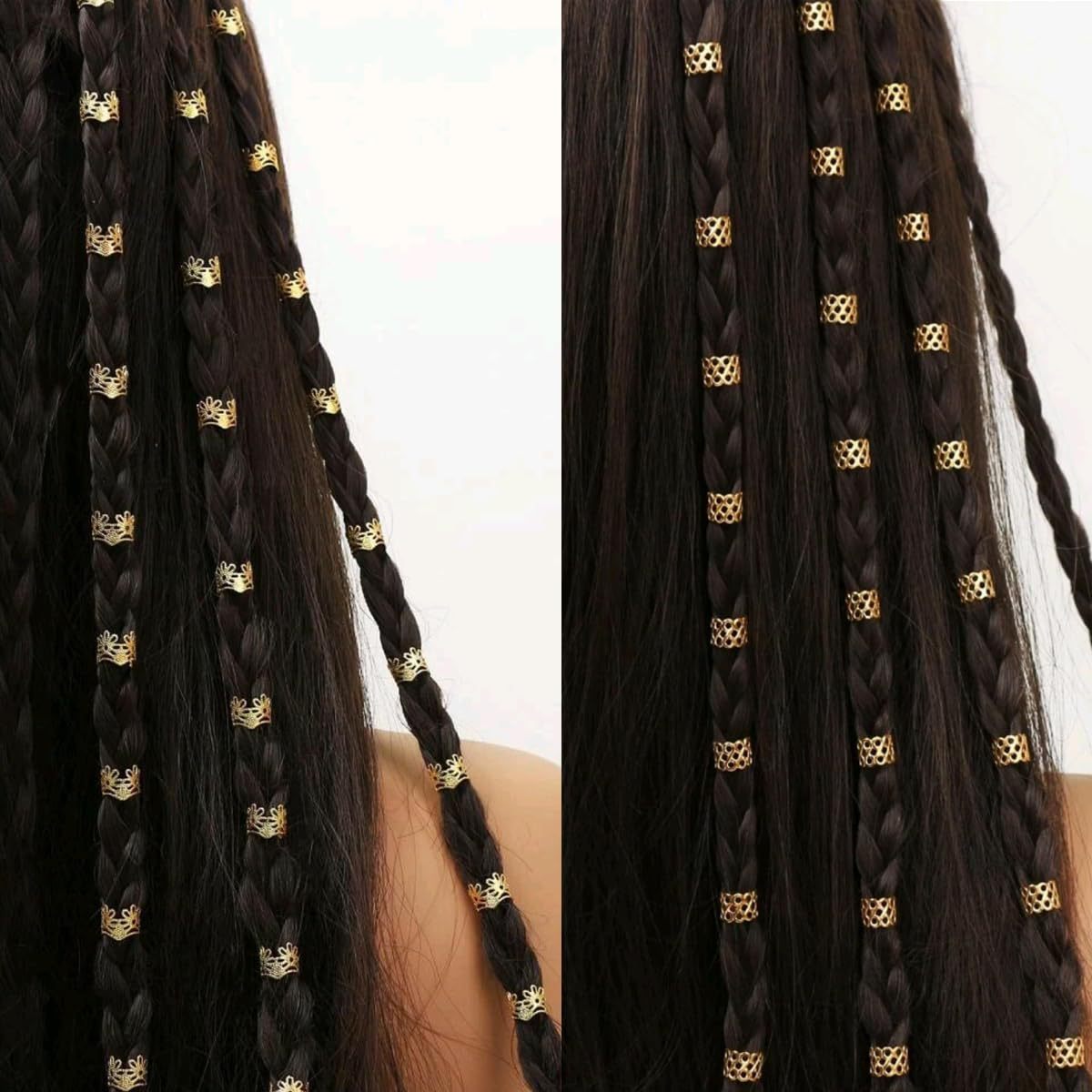 Dreadlocks Hair Band Hair Extension Ring Gold Plated Ornament