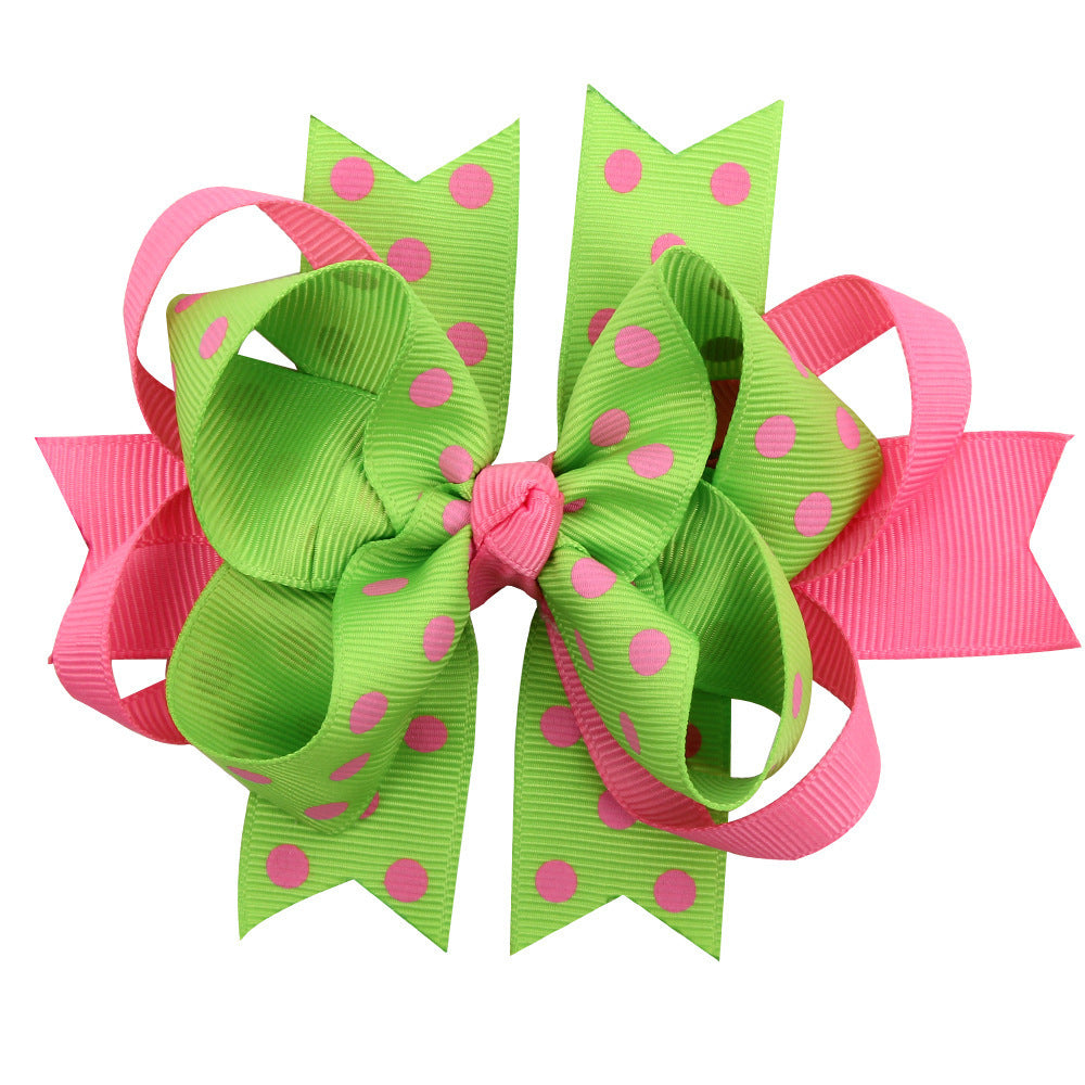 Girls' Double Layer Bubble Bow Hair Clip