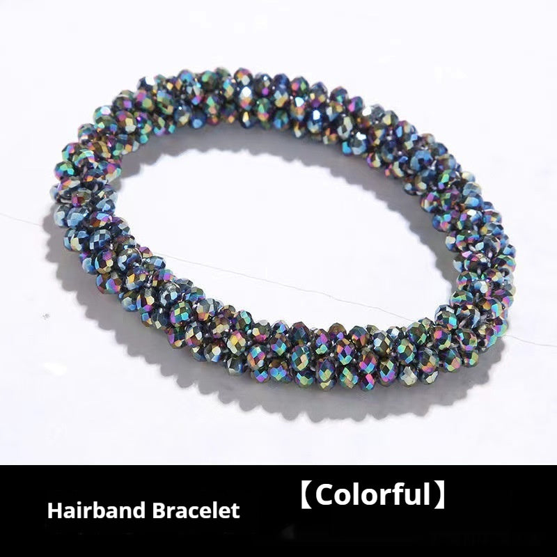 Crystal Color Elastic Rubber Band Hair Ring Ponytail Simple