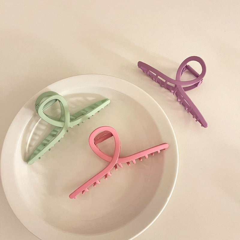 Frosted Candy Color Grabbing Clip All-match Hair Grabbing Plate Hairpin